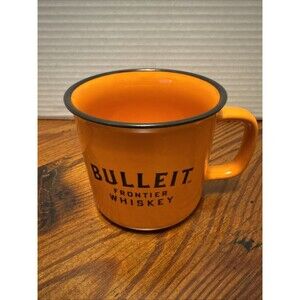 Bulleit Mug Frontier Whiskey Campfire Coffee Orange Black Logo